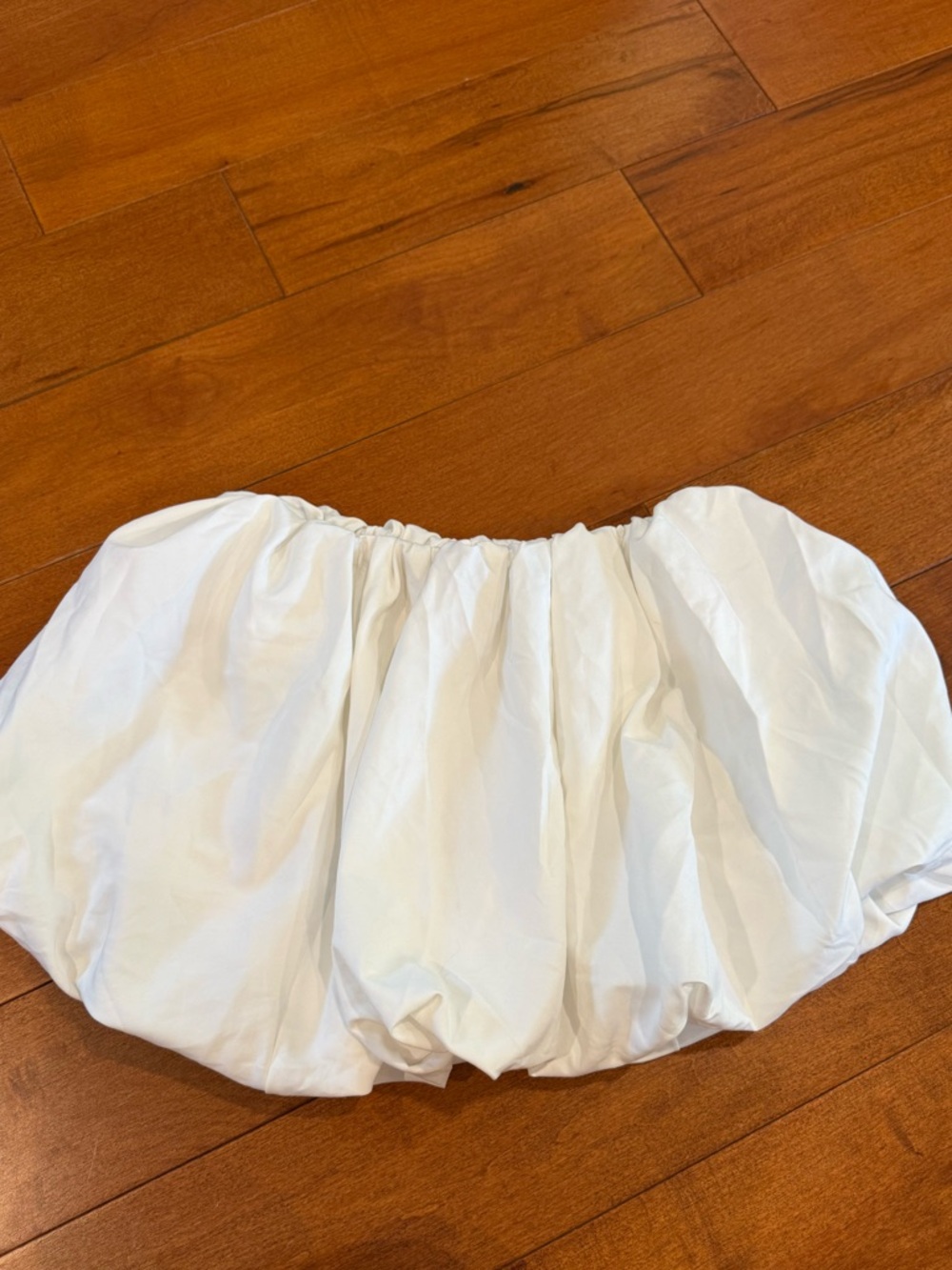 White Bubble Mini Skirt with Elastic Waist